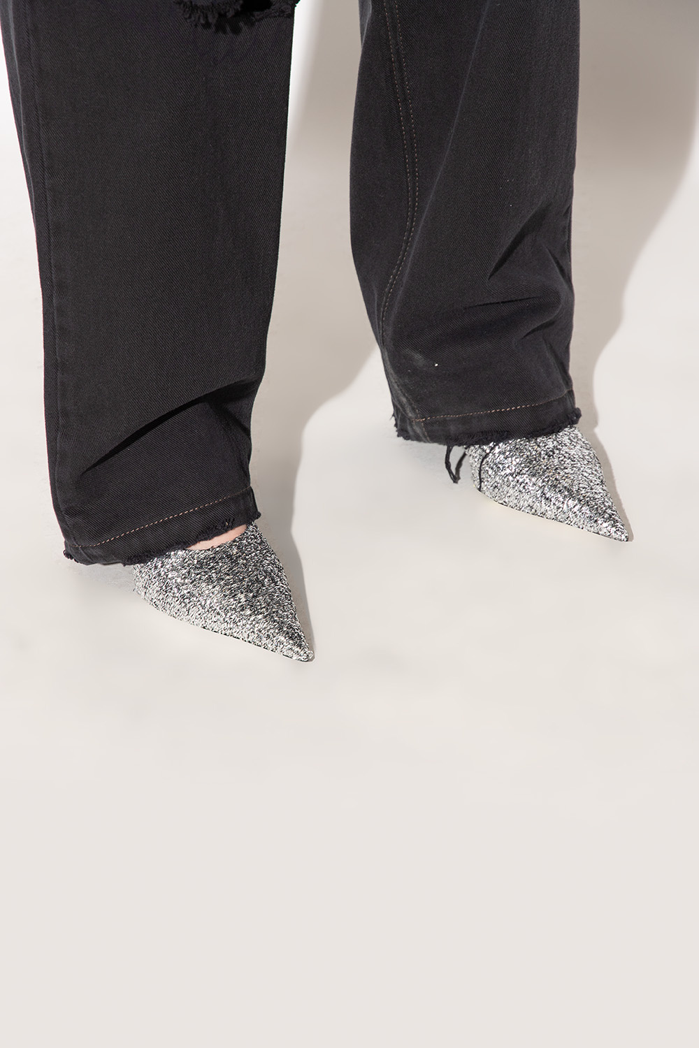 Silver 'Knife' mules Balenciaga - SchaferandweinerShops